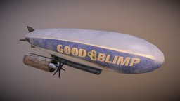 The Good Blimp machinery, worn, airship, machine, dieselpunk, blimp, zeppelin, weathered, substancepainter, substance, 3ds