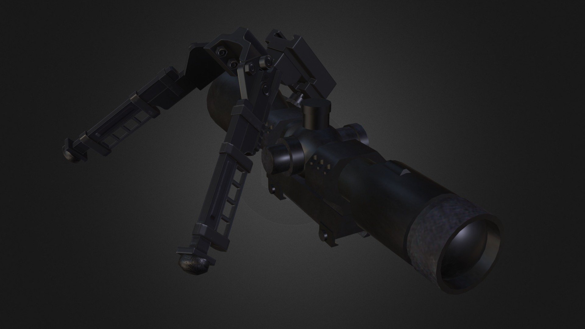 The bipod and 12x magnification scope that will in the video game Alpha Project: Line of Fire - Bipod & 12x Rifle Scope - 3D model by mike.s.unkrich 3d model