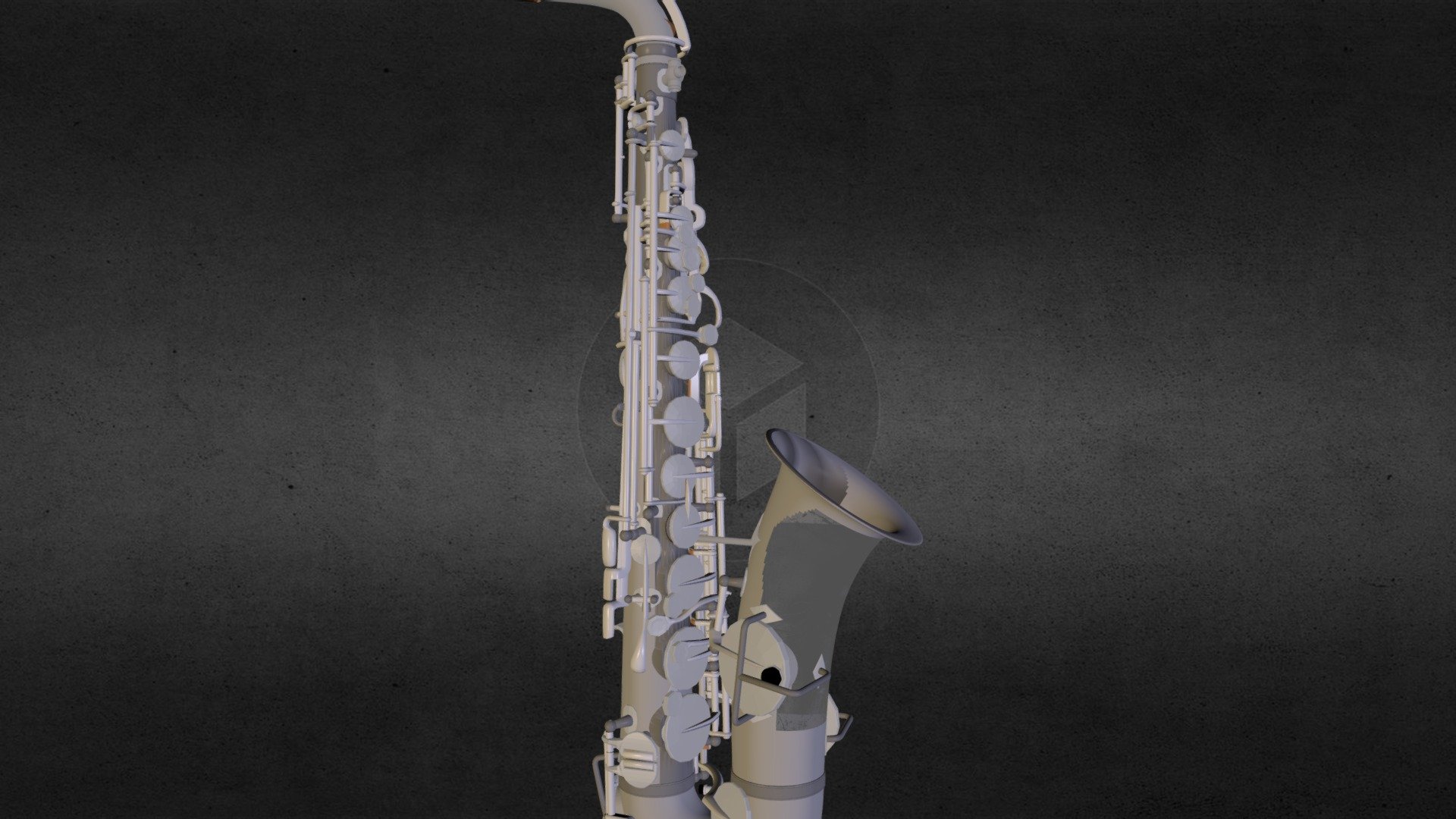 this horn renders well in her native software, it is a dull silver body with a polished rose brass inner bell, this Buescher lowPitch Alto Saxaphone is scaled to .000