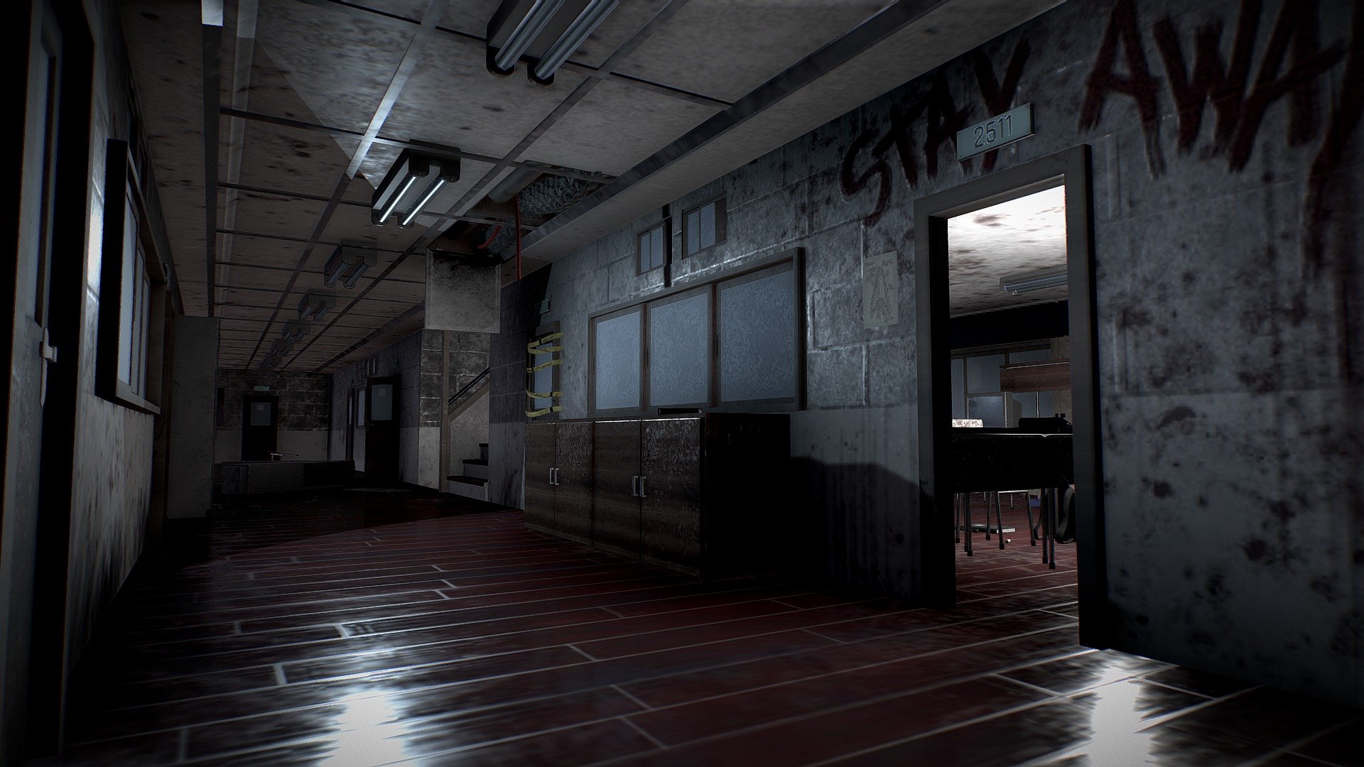 3D model I made based on one of the enviroment concept I design early this year. You can see it here: https://www.artstation.com/artwork/mDqlQa

I hope you like it! - Creepy school hallway (WIP) - 3D model by altiegg 3d model