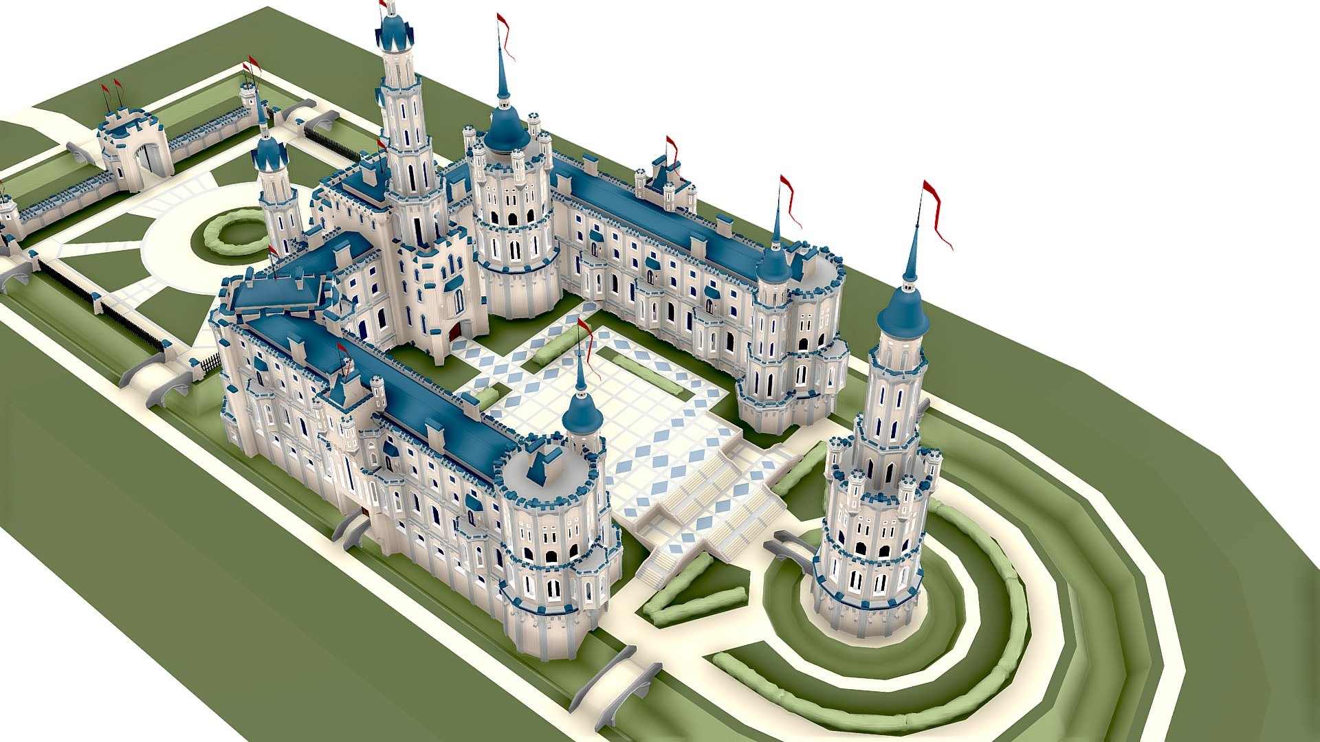 one texture for the whole model.
Easily change the color of the model 
using the texture atlas with different colors - Castle - Buy Royalty Free 3D model by IgYerm (@IgorYerm) 3d model