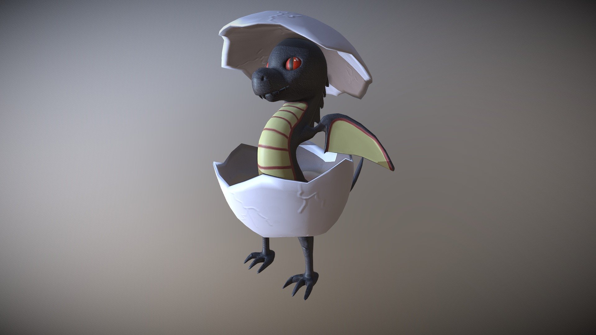Black baby dragon. He just hatched and he is a feisty little fellow 3d model