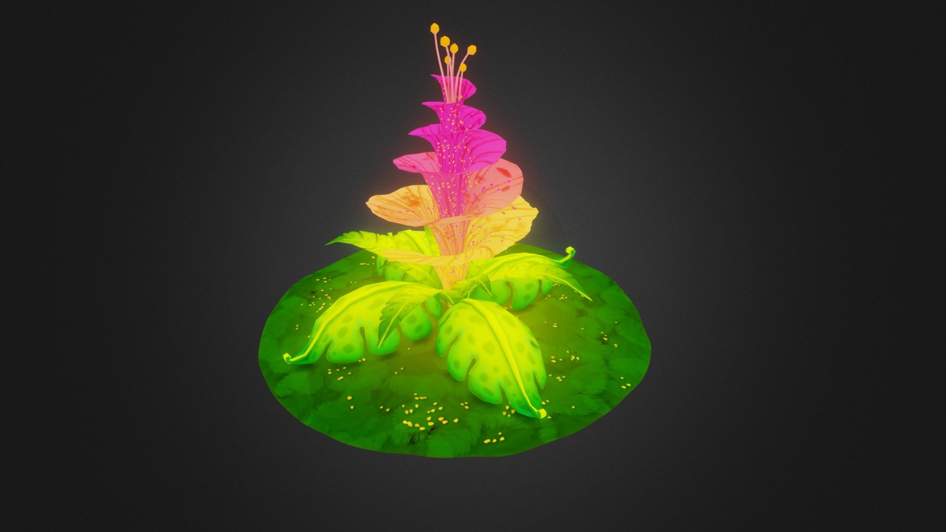 Used Blender with KRITA to create this stylized flower. 3d model