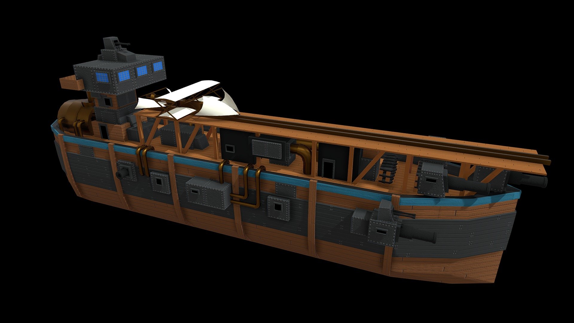 pre-1900s stylized war ship

-pathfinder war ship with a scoot glider 

-this is part of a collection of ships https://skfb.ly/oHOAO - Pathfinder war ship - Buy Royalty Free 3D model by Randall_3D 3d model