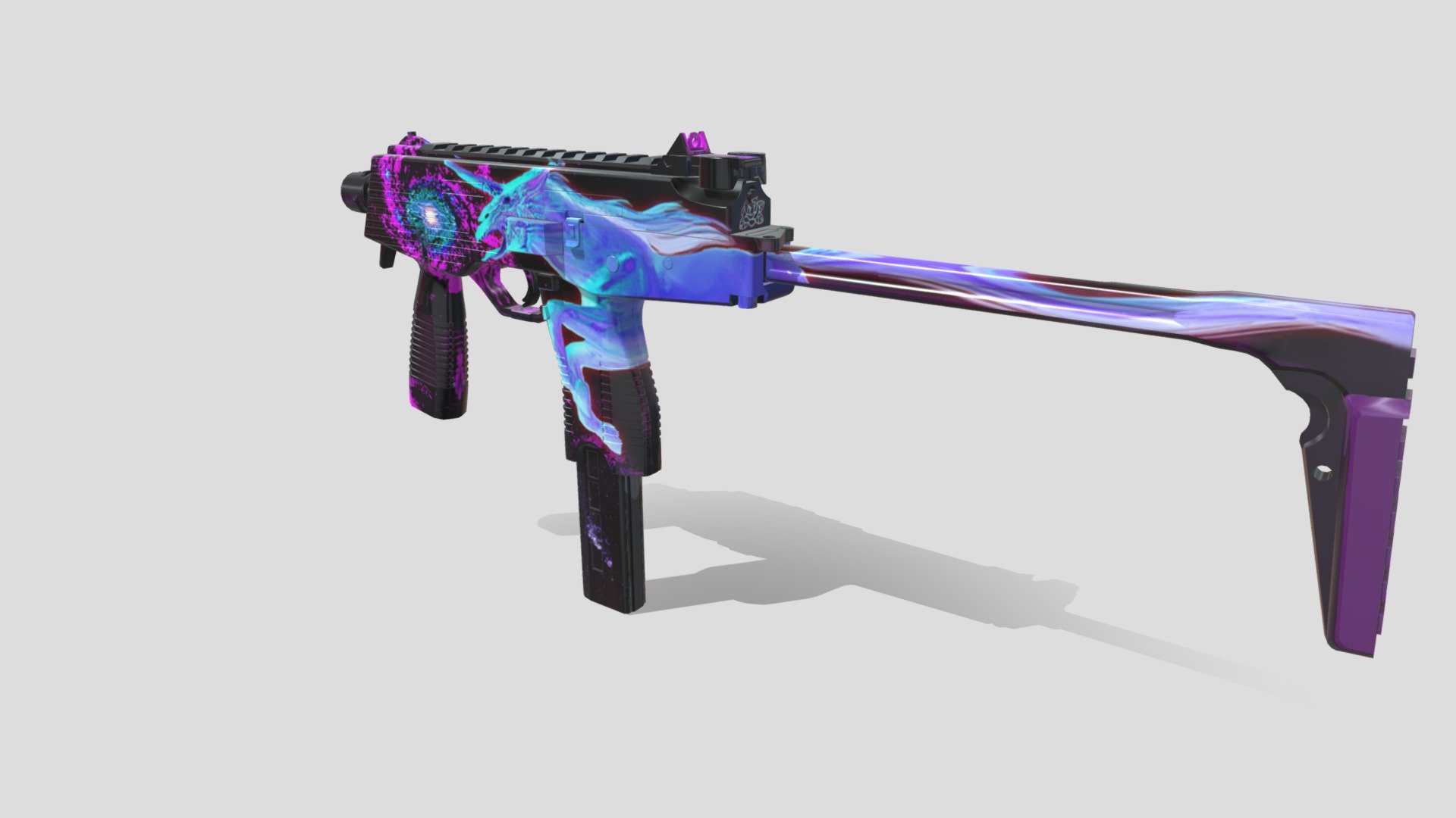this is a mp9 gun design for the CS GO Dreams &amp; Nightmares contest

see this skin on CS GO workshop and please consider liking and voting. maybe you see this in the game someday.
https://steamcommunity.com/sharedfiles/filedetails/?id=2633528918

you can see the high quality pictures on my art station
https://www.artstation.com/artwork/6badKw - MP9 BLACKROSE_Dreams & Nightmares CS GO Contest - 3D model by Negin (@blackroses) 3d model