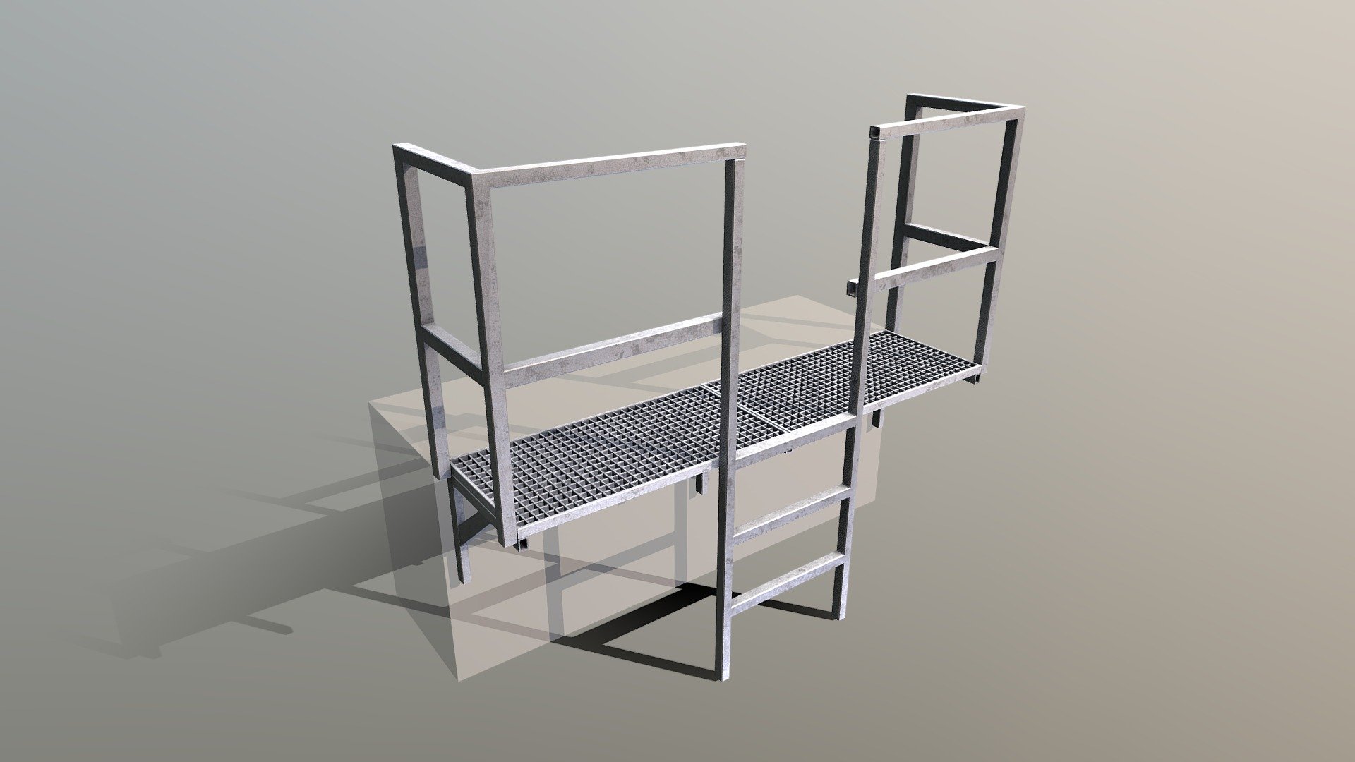 Industrial Metal Podium With Ladder (2) - Industrial Metal Podium With Ladder (2) - Buy Royalty Free 3D model by VIS-All-3D (@VIS-All) 3d model
