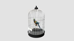 parrot cage, animals, key, parrot, models, 06, am83, 3d, animal