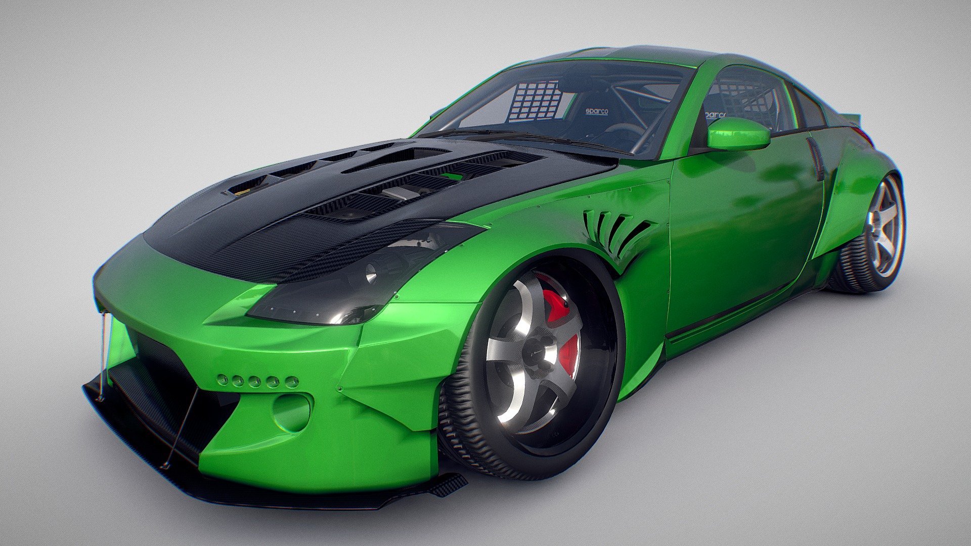 Nissan 350z Rocket Bunny - Download Free 3D model by Black Snow (@BlackSnow02) 3d model