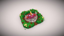 Candlelight Dinner cottage, prop, valentine, rose, candle, zoo, stylised, bush, romantic, pavement, substancepainter, maya, handpainted, lowpoly, gameart, mobile, stylized, upjers, kingart