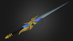 Sword low poly game asset handpainted, low-poly, game, sword