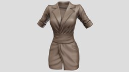 Womens Leather Wrap Dress leather, fashion, with, brown, skirt, dress, belt, womens, outfit, wrap, female