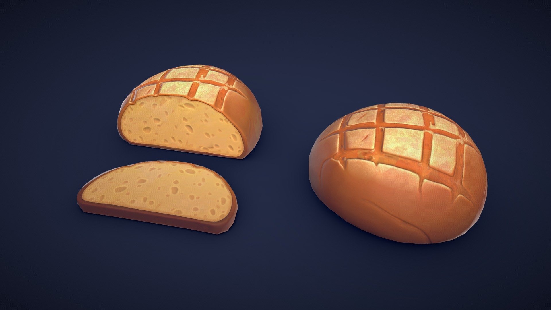 Are you looking for a delicious stylized bread to spice up your project? Look no further than this 3D asset pack, which includes 3 different stylized bread meshes. All models are low-poly and optimized for performance and quality. Whether you’re creating a bustling bakery scene or adding a unique touch to your game environment, these assets will add some detail to your project!🍞

Model information:




Optimized low-poly assets for real-time usage.

Optimized and clean UV mapping.

2K and 4K pbr textures for the assets are included.

Compatible with Unreal Engine, Unity and similar engines.

All assets are included in a separate file as well.
 - Stylized Bread - Low Poly - Buy Royalty Free 3D model by Lars Korden (@Lark.Art) 3d model