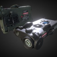AN/PEQ-2A flashlight, attachments, pointer, subtancepainter, anpeq2a, thundertierone, substance, weapon, 3dsmax, weapons, lowpoly, laser