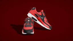 Airmax red, shoes, nike, realistic, sole, airmax, 4ktexture, textured, black