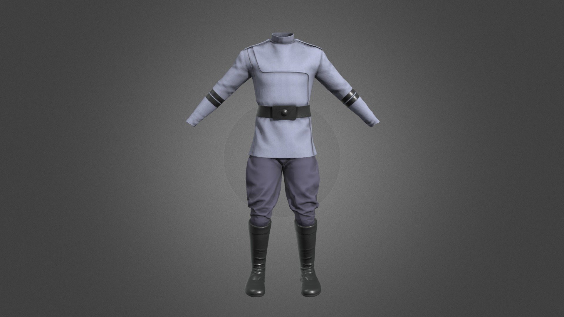 Made as a request, this model is a Republic Navy Clone Uniform, and it does not have the ranks on it (knowingly) as they'll be interchangeable.

Consists of 2 2k texture sets, one for the shirt and belt, and other for the pants and boots 3d model
