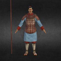 Chinese Warrior historical, chinese-knight, jin-dynasty, low-poly