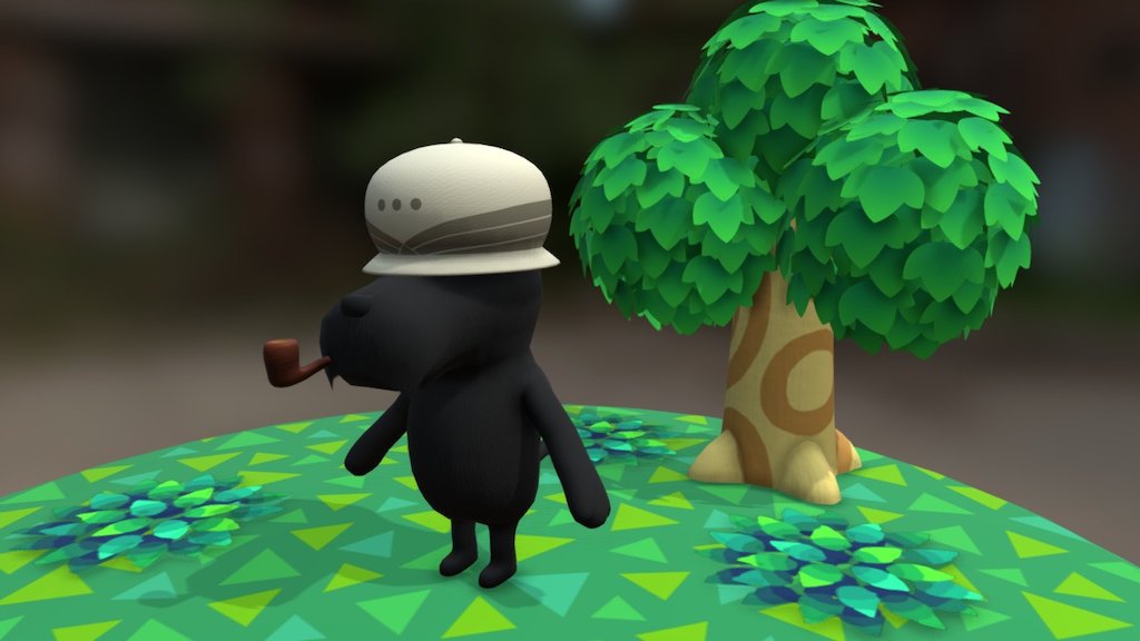 Sir Angus McDuffy from Samurai Jack combined with an Animal Crossing art style 3d model