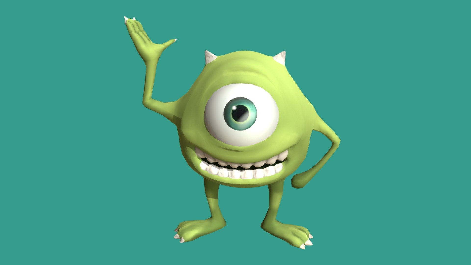Mike Wazowski from Monsters, Inc. for my sculpting and retopologizing training 3d model