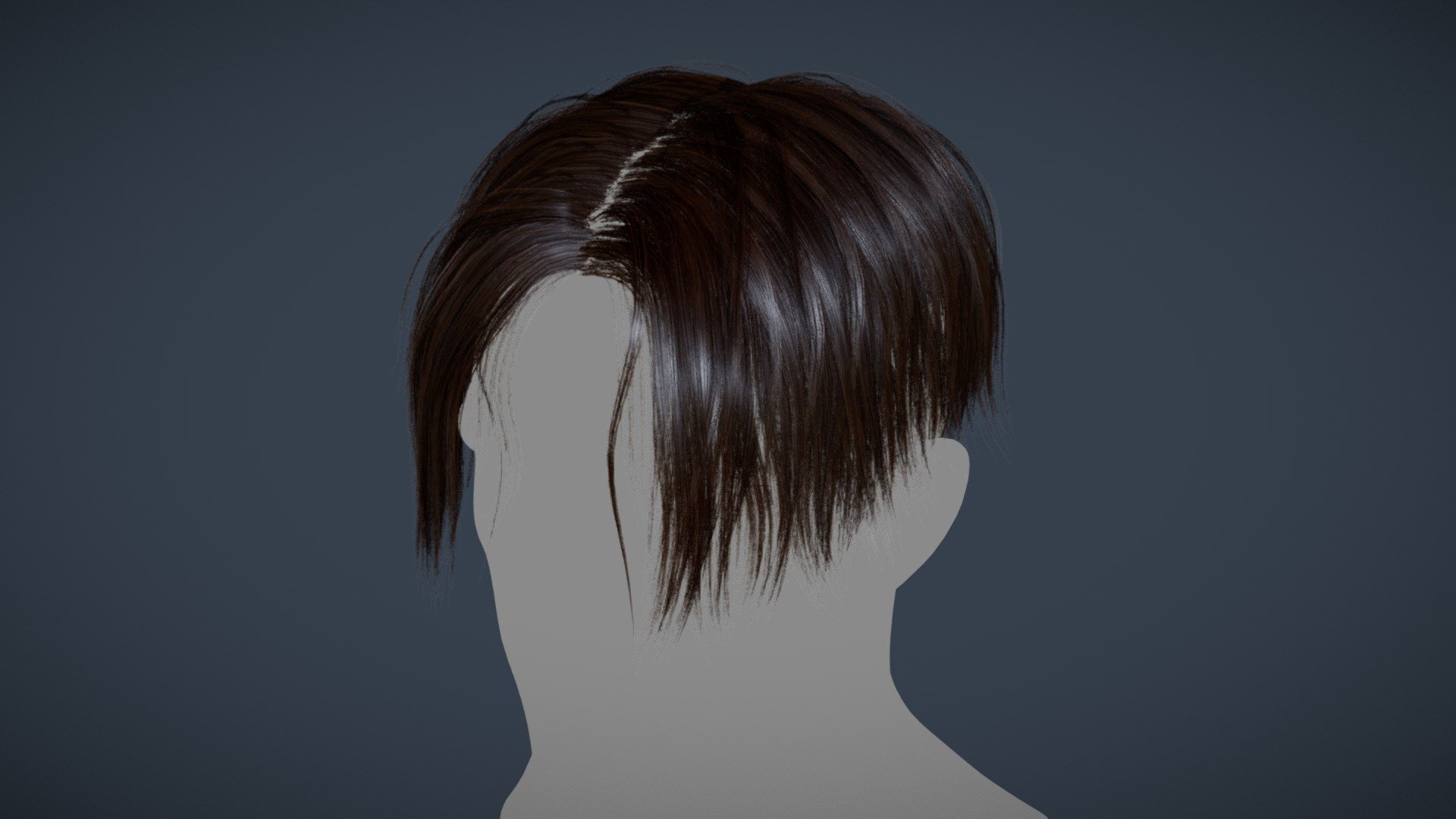 I did this male hairstyle for real time projects so you can use it on your characters. 
I hope you like it. You can check my artstation page for high res renders Artstation

-Haircards: 57 342 Tris

-Haircap: 2188 Tris - game ready male hairstyle - Buy Royalty Free 3D model by Domindik 3d model