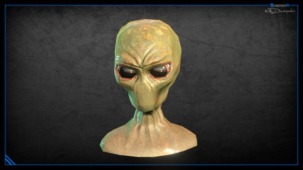 Generic alien head, based on the XCom sectoid.
Low poly model 3d model
