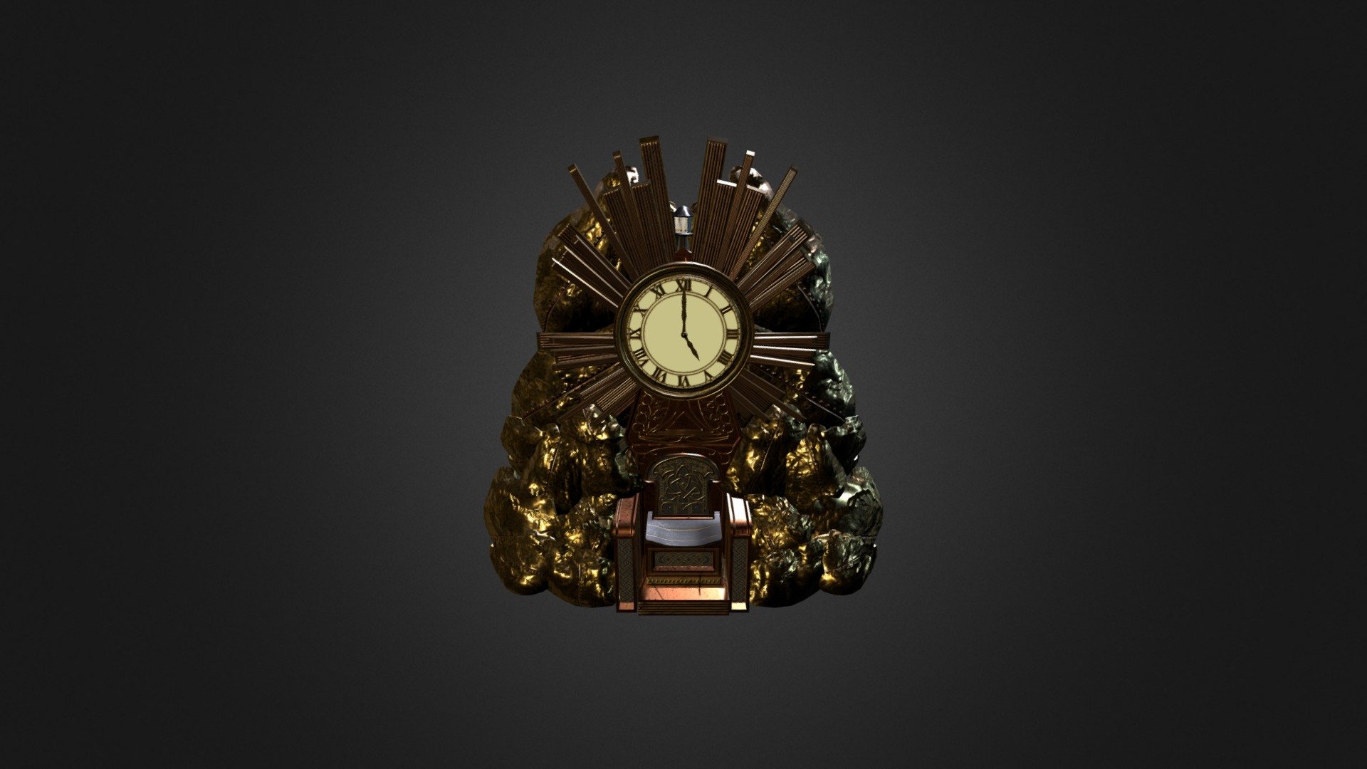 Work in Progress Model of the Throne for my entry in the Allegorithmic Throne Room Challenge on polycount 3d model