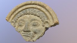 Antefixe gorgoneion antique, marseille, antefix, 3df-zephyr, 3dflowcup19