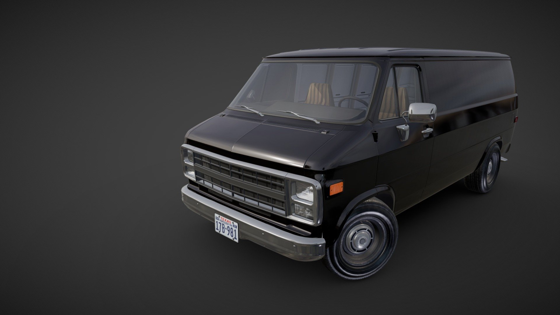 High accuracy industrial van model. Clean topology. Low poly interior with diffuse map (van_interior.jpeg 1024x1024). Midpoly body with UV. Lowpoly wheels with PBR maps(van_wheel_Base_Color.png van_wheel_Metallic.png van_wheel_Normal.png van_wheel_Roughness.png - 2048x2048). Lenght 5.01m , width 1.965m , height 1.94m. Wheels - 9000 tris Interior - 2 475 tris Model - 44259 tris Model ready for real-time apps, games, virtual reality and augmented reality 3d model