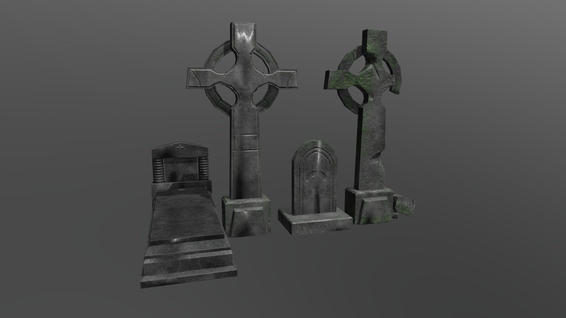 Gravestones - Download Free 3D model by Mateus Schwaab (@Mehrus) 3d model