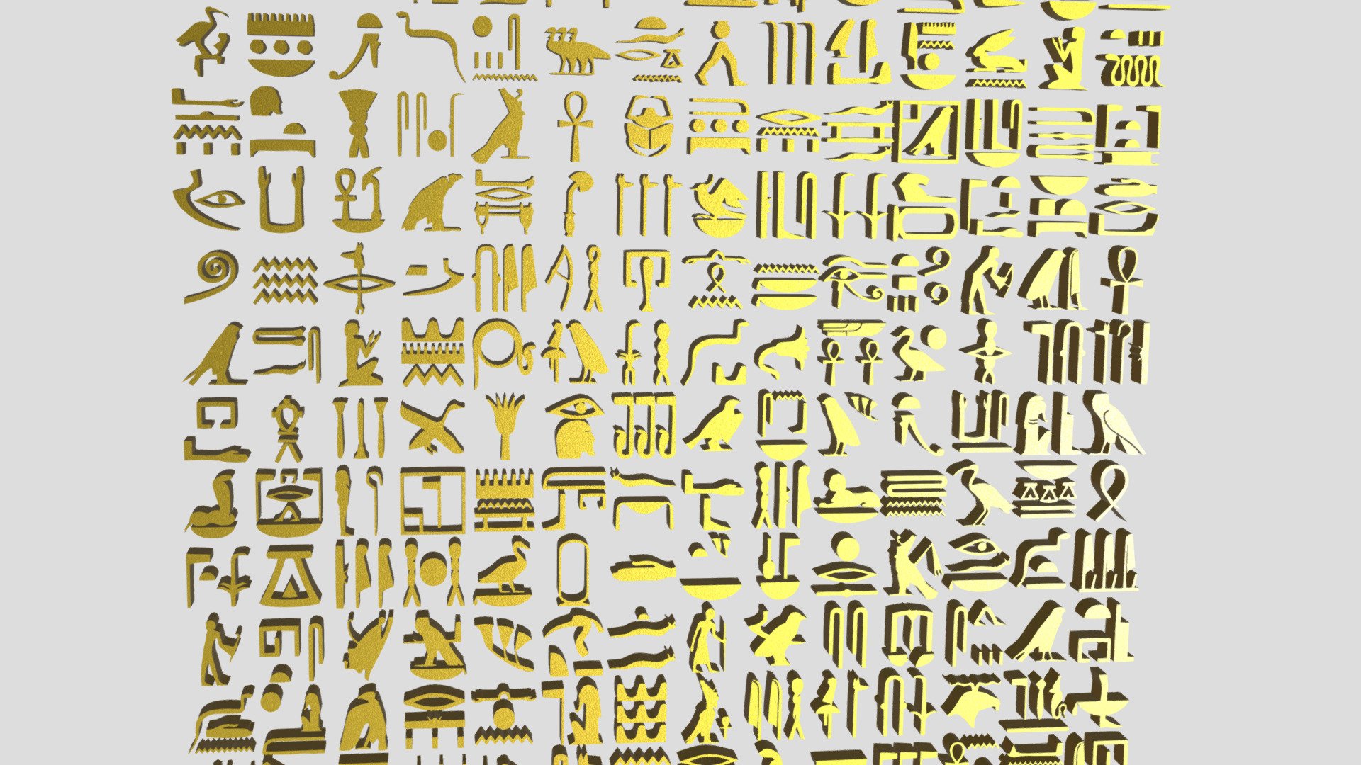 hieroglyphs - Egyptian symbols (free)

https://es.wikipedia.org/wiki/Jerogl%C3%ADficos_egipcios - Hieroglyph - Egyptian symbols (free) - Download Free 3D model by vmmaniac 3d model