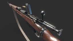 35M Manlicher rifle, ww2, hungary, weapon, lowpoly, military, gameasset, gun