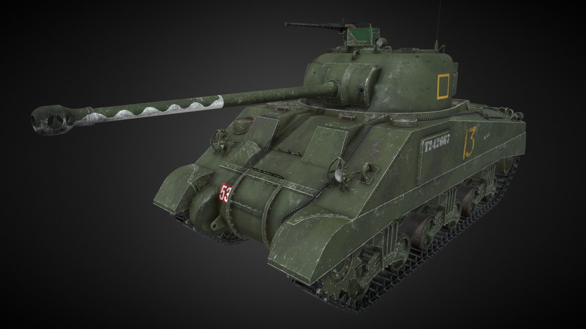 The Sherman Firefly is a British World War II medium tank based on the American M4 Sherman tank.
More information about the model will be available on ArtStation soon. (I hope so XD) - M4 Sherman Firefly - 3D model by barking_dogo 3d model