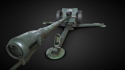 122-mm howitzer D-30 army, weaponry, game-ready, 3d_model, blender-3d, howitzer, low-poly-model, lowpolymodel, substancepainter, low_poly, 3d, blender, lowpoly, gameready, howitzer-gun