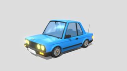 Low poly car classic coupe