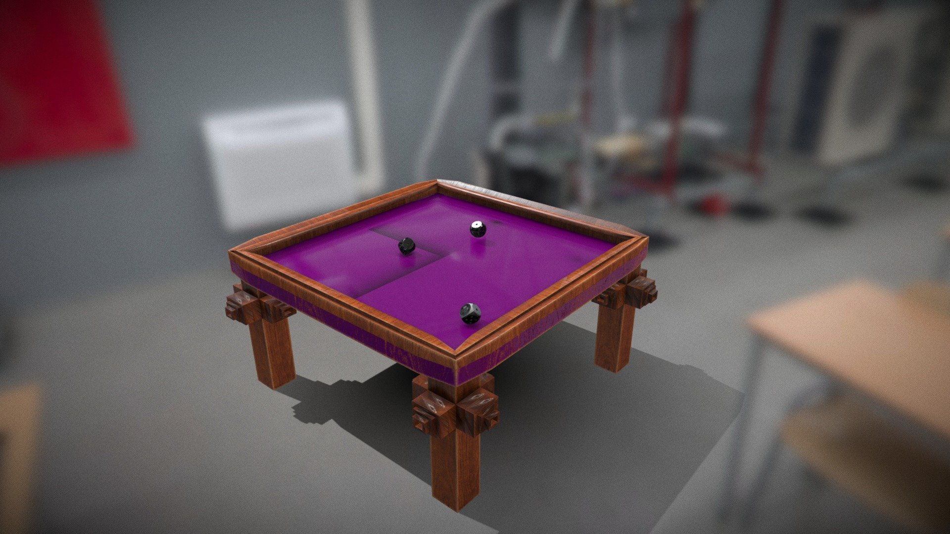 Table With Dice - Download Free 3D model by Ihor Mukminov (@fatalre) 3d model