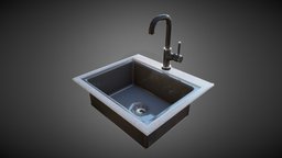Counter Top Sink and Tap sink, kitchen, tap, props-assets, environment-assets, props-game, kitchen-sink
