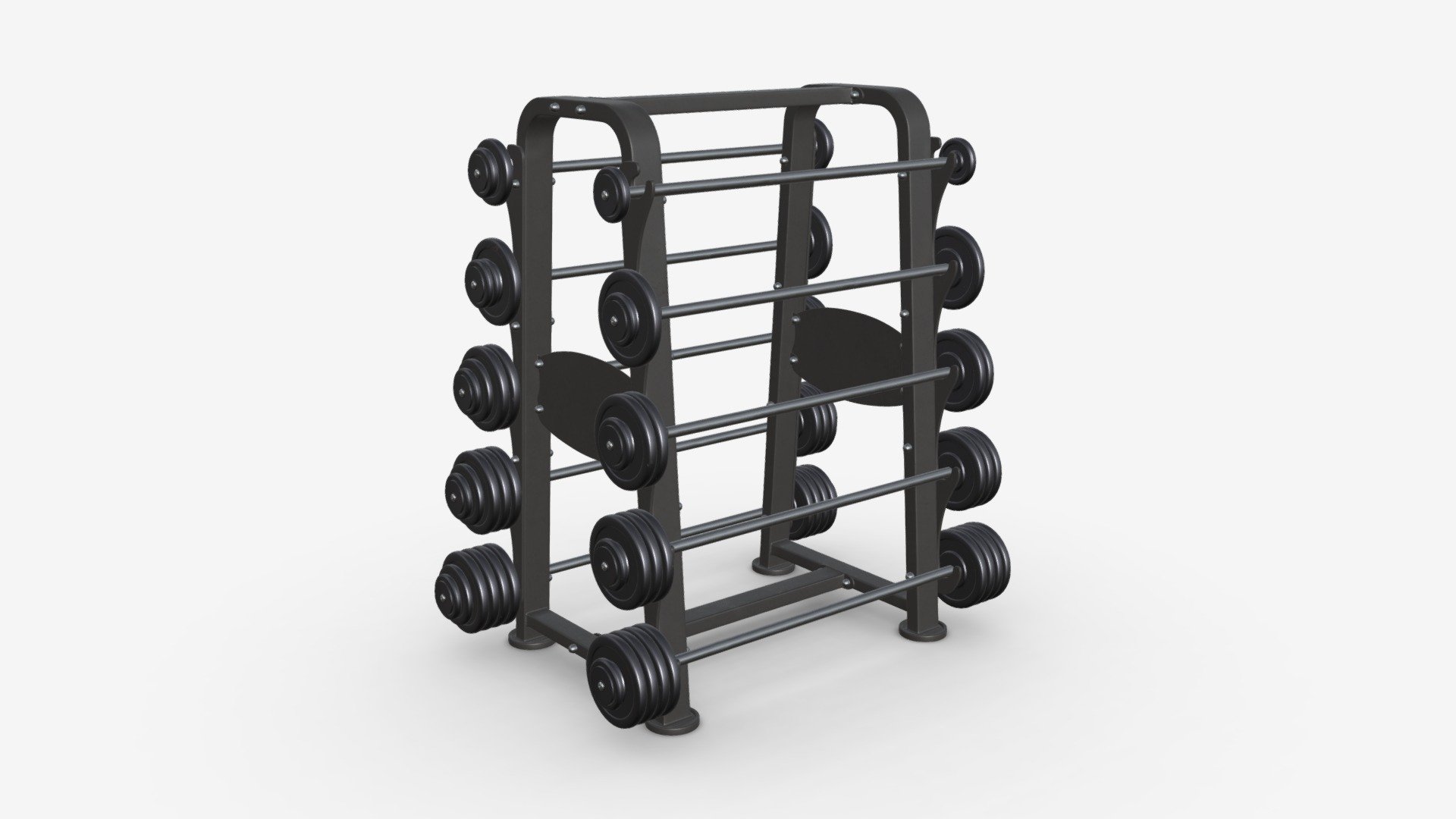 Barbell set on rack 01 - Buy Royalty Free 3D model by HQ3DMOD (@AivisAstics) 3d model