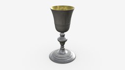 Old chalice drink, symbol, ornate, wine, medieval, antique, goblet, metal, old, religion, chalice, golden, religious, spirituality, ceremony, glass, 3d, pbr, cup