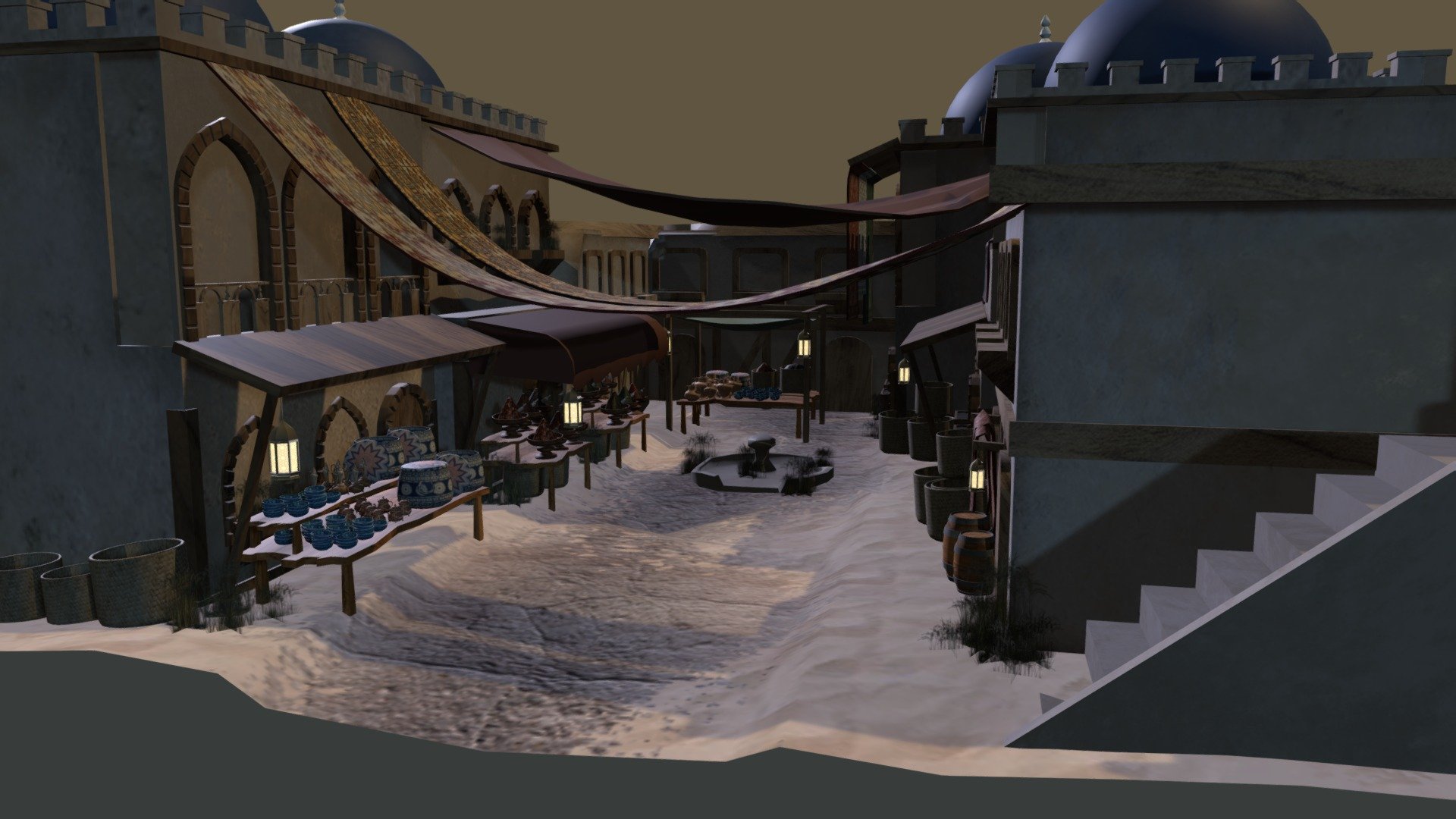 Arabian Market Street - 3D model by Serenenene (@Serene05) 3d model