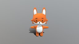 Cartoon Character cute, fox, character, 3d, blender, creature, animal