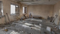 Derelict Soviet Factory Room abandoned, soviet, wreck, industry, wasteland, vr, debris, ar, old, ussr, derelict, 3d, scan, interior, industrial