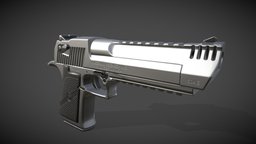 Pistol handgun, realistic, deagle, 50ae, animated, rigged, gameready, noai