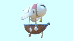 Boat of the Patchers balloon, soul, airship, substancepainter, substance, vehicle, boat, patchers