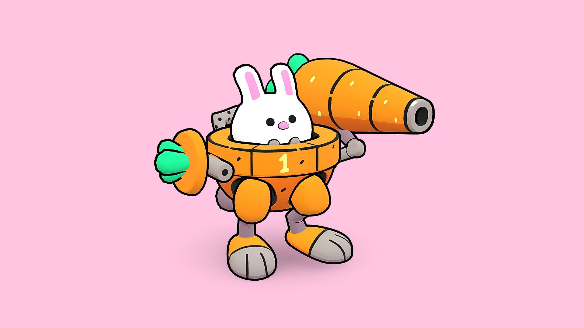 Happy Easter ! 

Concept of this Bunny Mech by James Turner :  https://bit.ly/39MFnSO

I wanted to try for the first time this outline method (with normal flip), but I'm not satisfied with some details. But it was very fun to make and to try out!

Modelization : Maya  /  Texturing : Substance Painter - Cute Bunny Mech - 3D model by fabiola.porchet 3d model