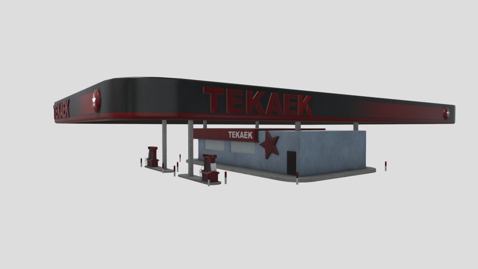 Highly detailed 3d model of&nbsp;gas station with all textures, shaders and materials. This 3d model is ready to use, just put it into your scene 3d model