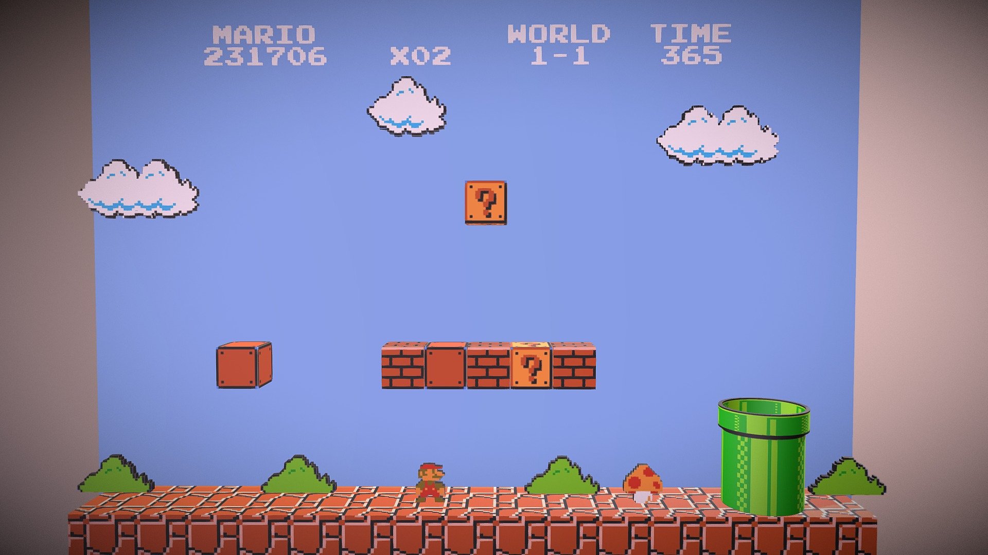 3D Model of 1st Stage of the game &ldquo;Super Mario Bros