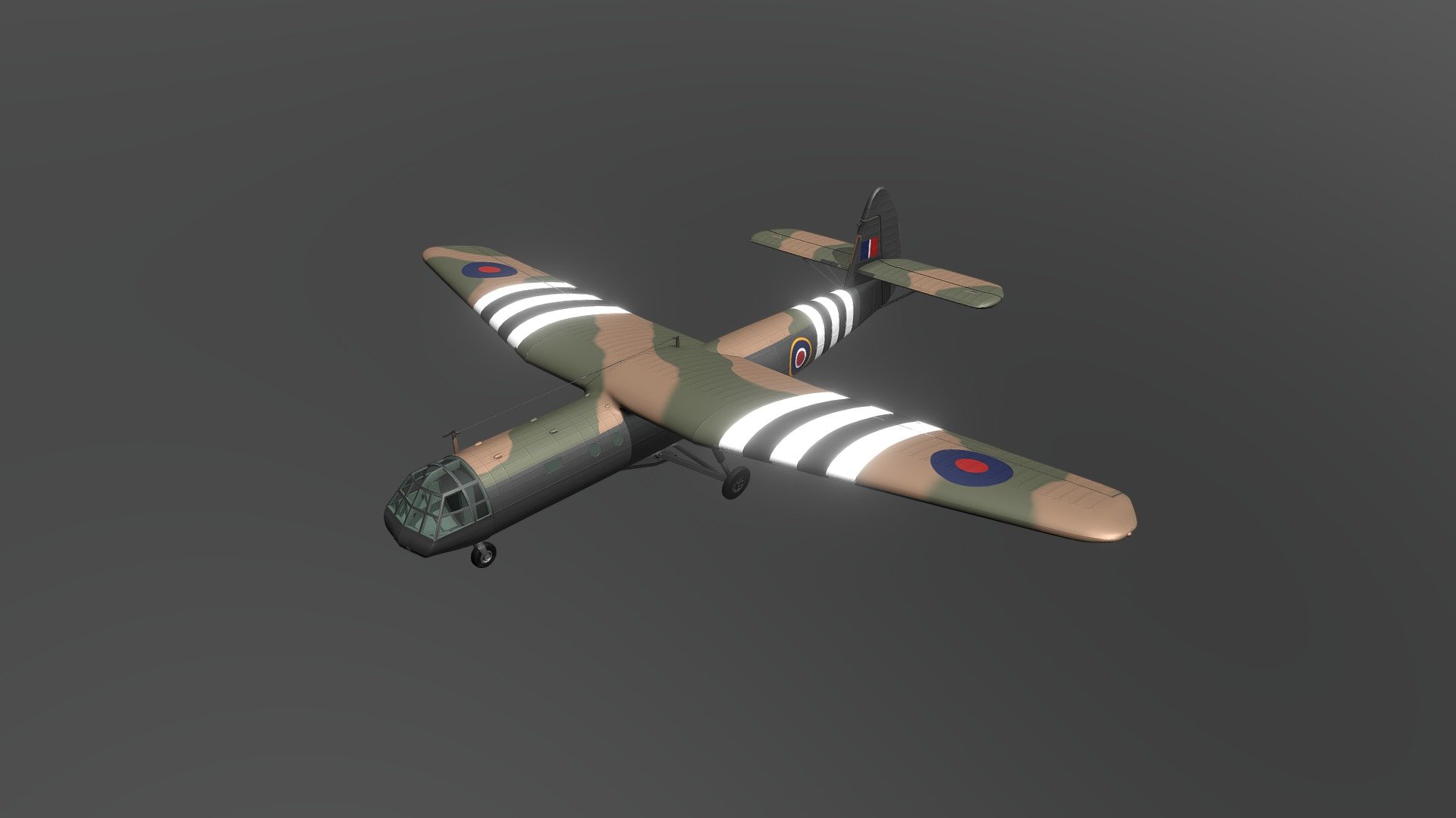 The all wood Airspeed Horsa Glider was insturmental in the aerial invasions of Normandy and Holland during World War II 3d model