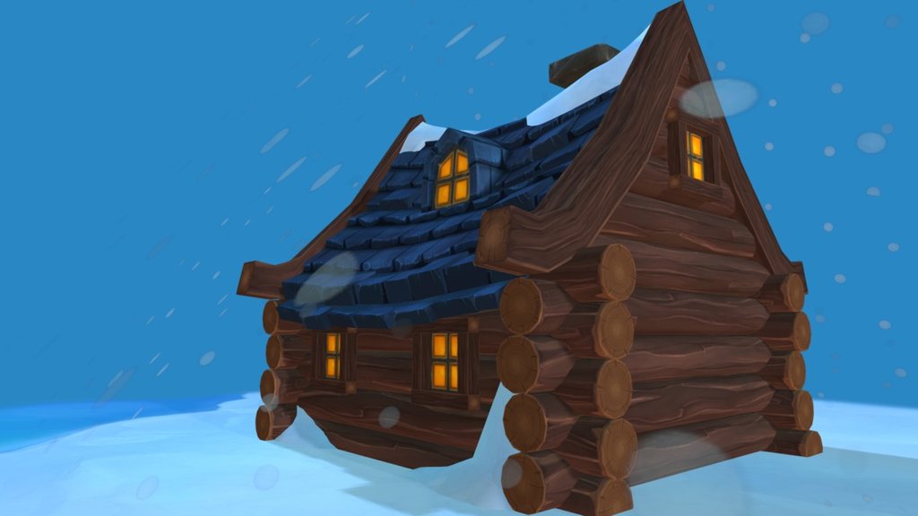 A handpainted cabin in the snow. 

model made with 3ds max, and painted in Photoshop and Substance painter 3d model