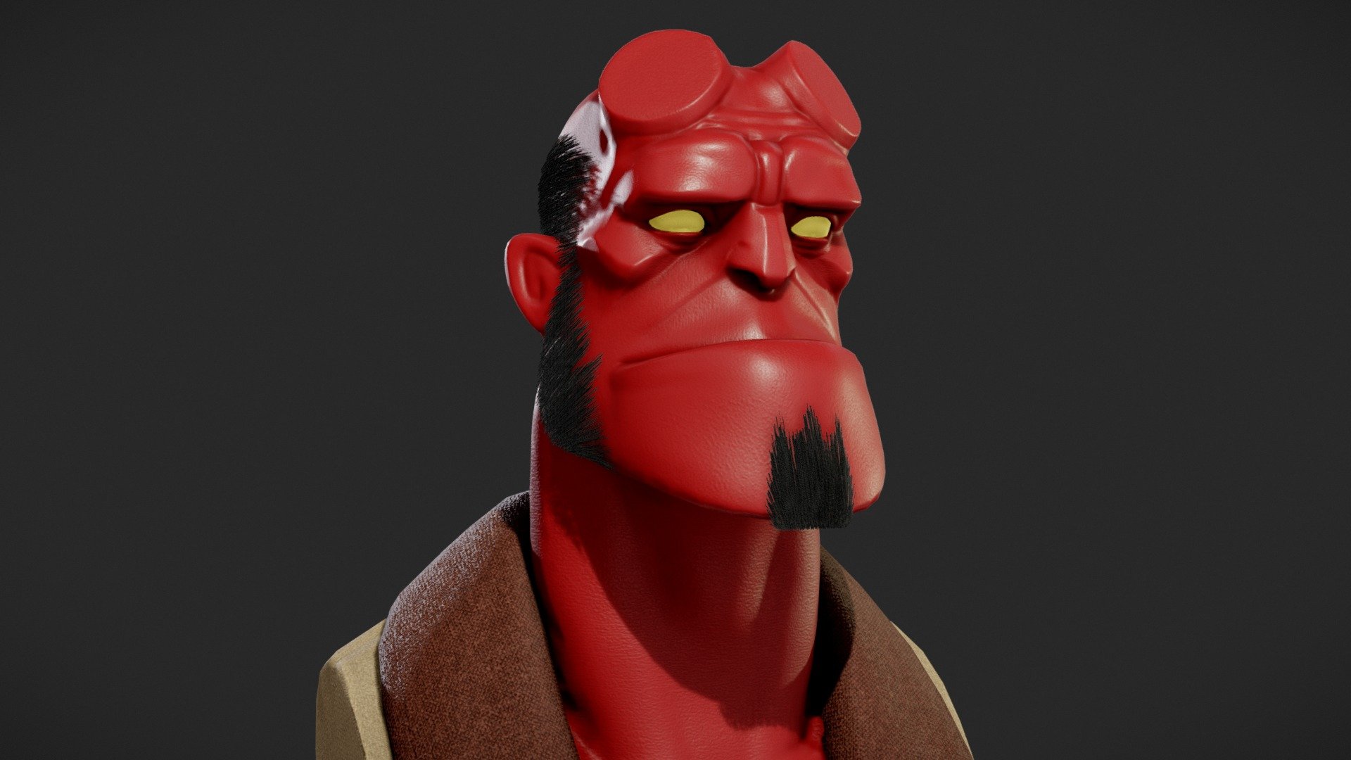 Artstation scene: https://www.artstation.com/artwork/4by9Yn
Doing a hellboy bust, just as a way to relax in some down time. Based on the comicbook version of hellboy , based heavily on the original drawings (made a little more 3d) - Hellboy Bust - 3D model by MatthewKean 3d model
