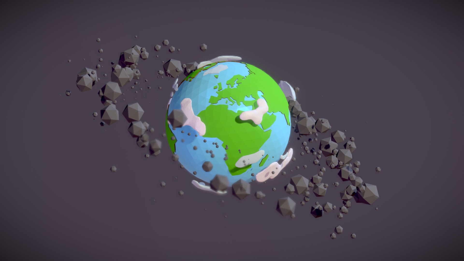Looks kinda cute for me :3 - Earth low poly - 3D model by Ezgarth 3d model