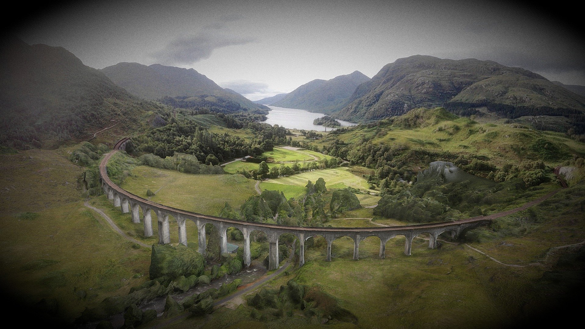 Glenfinnan Viaduct ,  made famous by the Harry Potter movies - Glenfinnan Viaduct bridge model, Scotland - Buy Royalty Free 3D model by Vr Interiors (@vrInteriors) 3d model